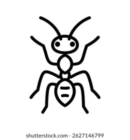 Black ant icon character animal design.