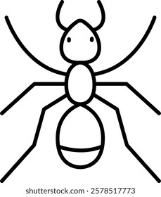 Black ant icon - outline