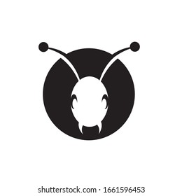 black ant illustration logo vector