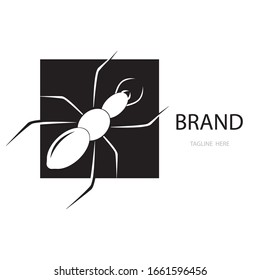 black ant illustration logo vector