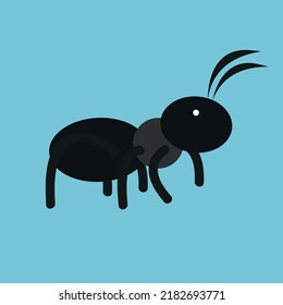 Black ant, insect, illustration, vector