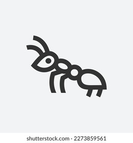 black ant logo. simple ant line icon logo vector design, modern animal logo pictogram design of small animal insect