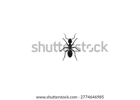 Black ant silhouette icon top view for nature or pest control