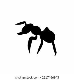 
black ant silhouette illustration on white background