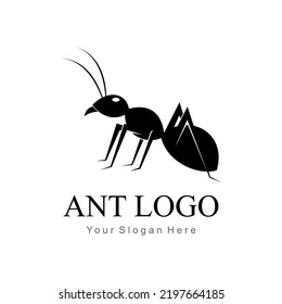 black ant silhouette logo vector