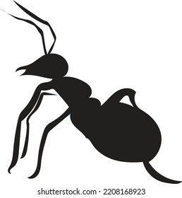 black ant silhouette vector logo