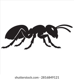 A black ant silhouette vector style illustration