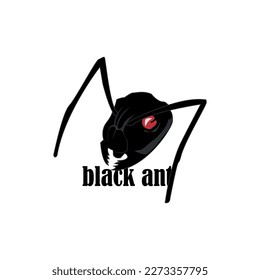  black Ant Vector Design Logo Illustration