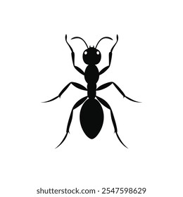Ilustração de vetor de formiga preta sobre fundo branco.