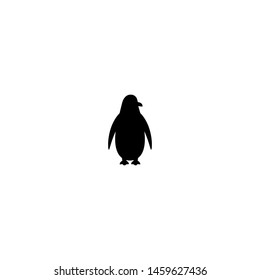 black antarctic penguin silhouette icon. standing pinguin vector illustration isolated on white. Cold, north, nature symbol. 