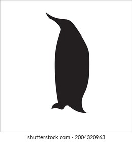 black antarctic penguin silhouette icon. standing pinguin vector illustration isolated on white. Cold, north, nature symbol.
