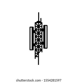 Black antenna icon in white background