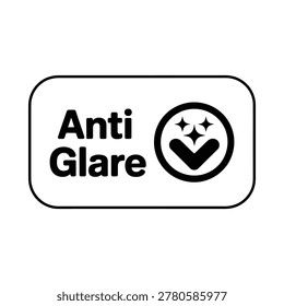 Black anti glare icon featuring sparkles, a symbol representing screen protection and glare reduction.