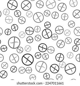Black Anti worms parasite icon isolated seamless pattern on white background.  Vector