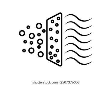 Black anti-dust air filter icon