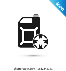 Black Antifreeze canister icon isolated on white background. Auto service. Car repair.  Vector Illustration