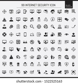 black antivirus and security icon set collection