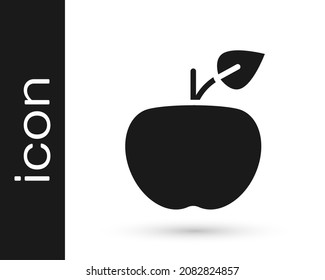 Black Apple icon isolated on white background. Excess weight. Healthy diet menu. Fitness diet apple.  Vector