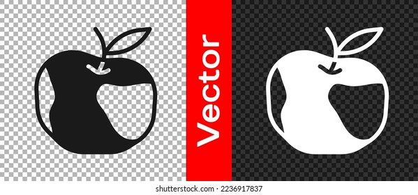 Black Apple icon isolated on transparent background. Excess weight. Healthy diet menu. Fitness diet apple.  Vector