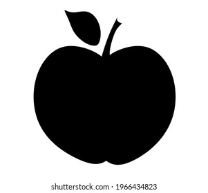 Black apple as icon on a white background. Vector