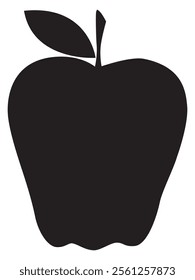 black apple icon on white background. Vector illustration. Tattoo element