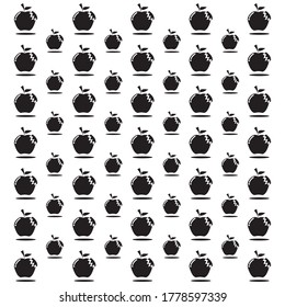 black apple icon pattern on white background
