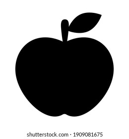 Black apple on white background vector illustration.