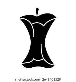 Black apple peels line icon design