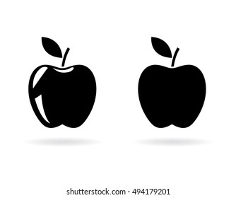 Black Apple silhouette icon. vector illustration. 