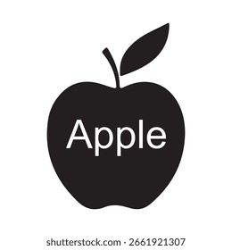Black Apple Silhouette with Text