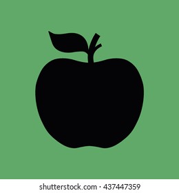 Black apple vector icon illustration