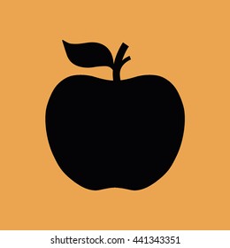 Black apple vector icon illustration