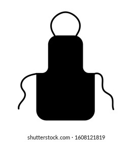 Black apron icon for protection clothes