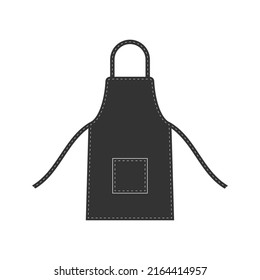 Black Apron Isolated. Kitchen Chef Apron Icon On White Background