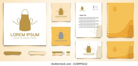 Black Apron logo and business card branding template design inspiration Isolated On white Backgrounds