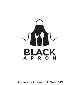 Diseño del logotipo vectorial del restaurante del delantal negro