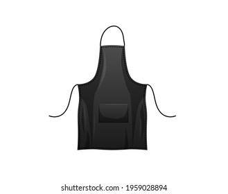 Black apron template. Protective clothing for cooks and factory workers durable cotton fabric with ties prevent spillage and vector ingredients.