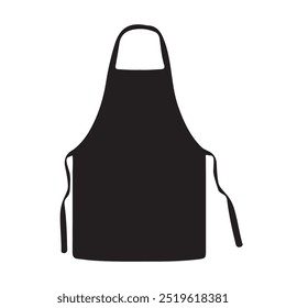 Black Apron Vector Illustration Silhouette Isolated On White Background. Apron Icon Vector Design.