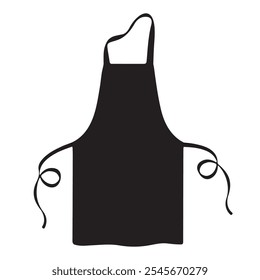 Black Apron Vector Illustration Silhouette Isolated On White Background. Apron Icon Vector Design.

