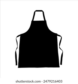 Black apron vector silhouette isolated on white background. Apron icon vector illustration design.