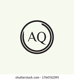 Black AQ Letter Logo Design. Creative Icon Modern Letters Vector Logo.