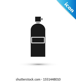 Black Aqualung icon isolated on white background. Oxygen tank for diver. Diving equipment. Extreme sport. Diving underwater equipment.  Vector Illustration