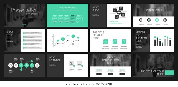 Black and Aquamarine elements on a white background. This template is the best as a business presentation, used in marketing and advertising, the annual report, flyer and banner