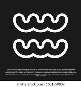 Black Aquarius zodiac sign icon isolated on black background. Astrological horoscope collection.  Vector Illustration