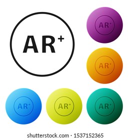 Black Ar, augmented reality icon isolated on white background. Set icons colorful circle buttons. Vector Illustration