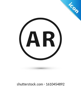 Black Ar, augmented reality icon isolated on white background.  Vector Illustration