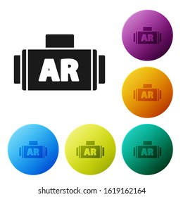 Black Ar, augmented reality icon isolated on white background. Set icons colorful circle buttons. Vector Illustration
