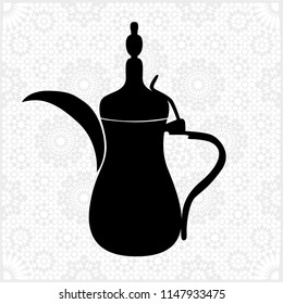 Black Arabian Traditional Tea, Coffee Pot - Vector Illustration isolated Icon