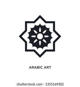 black arabic art isolated vector icon. simple element illustration from religion concept vector icons. arabic art editable logo symbol design on white background. can be use for web and mobile
