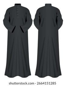 Preto roupas árabes. ilustração vetorial	
